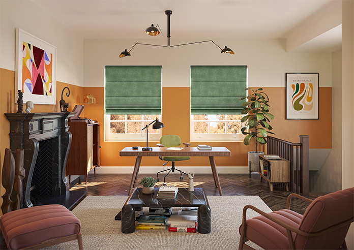 Florence Faux Suede, Hunter Green - Roman Blind - Image 8